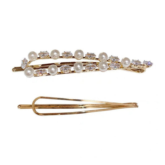 Gold Pearl Bobby Pin Set-2 Pack